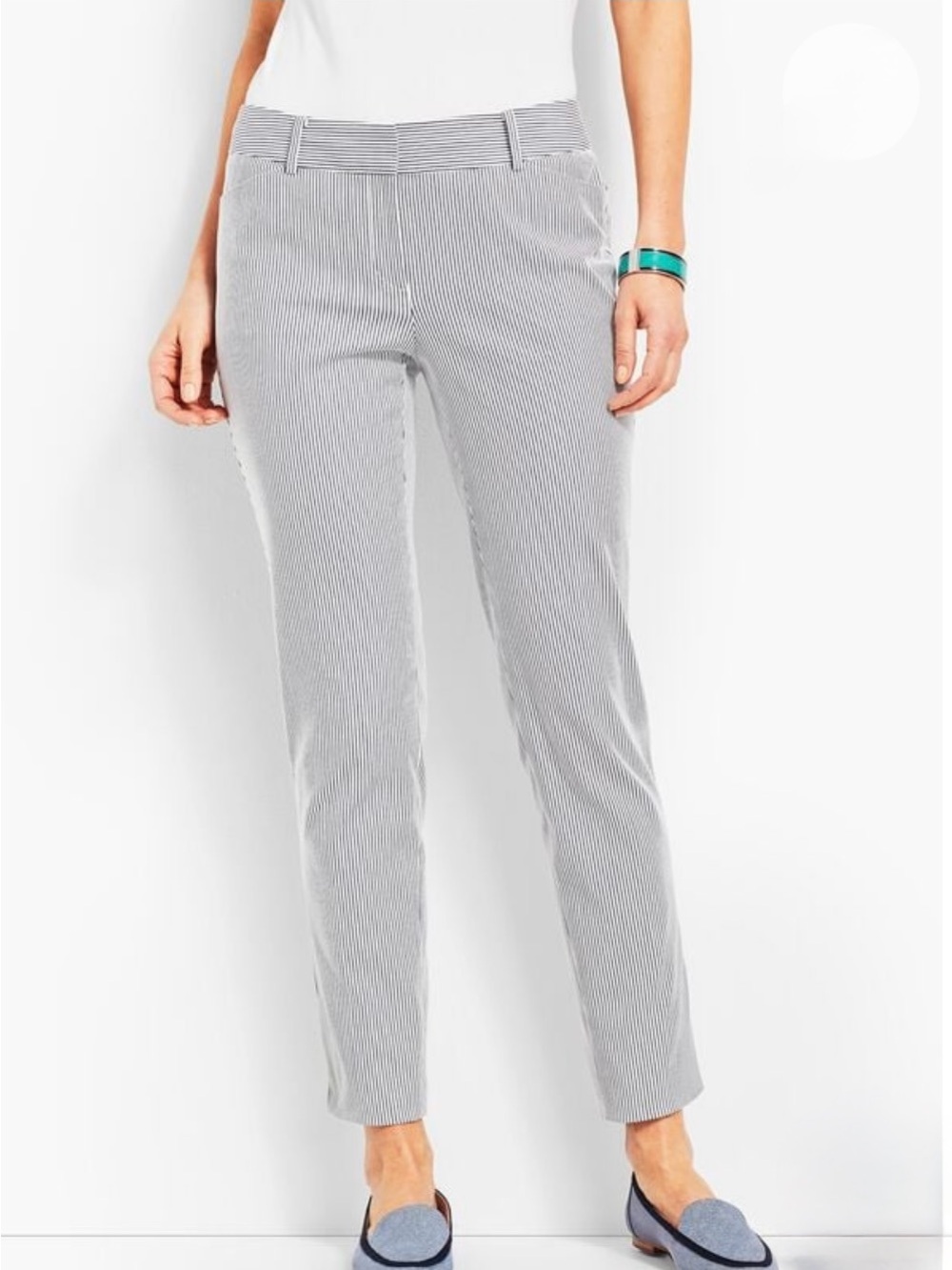 Talbots Women’s Hampshire Ankle Striped Pants, Size 10